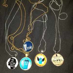 Set of Five Doctor Who Cabochon Necklaces
